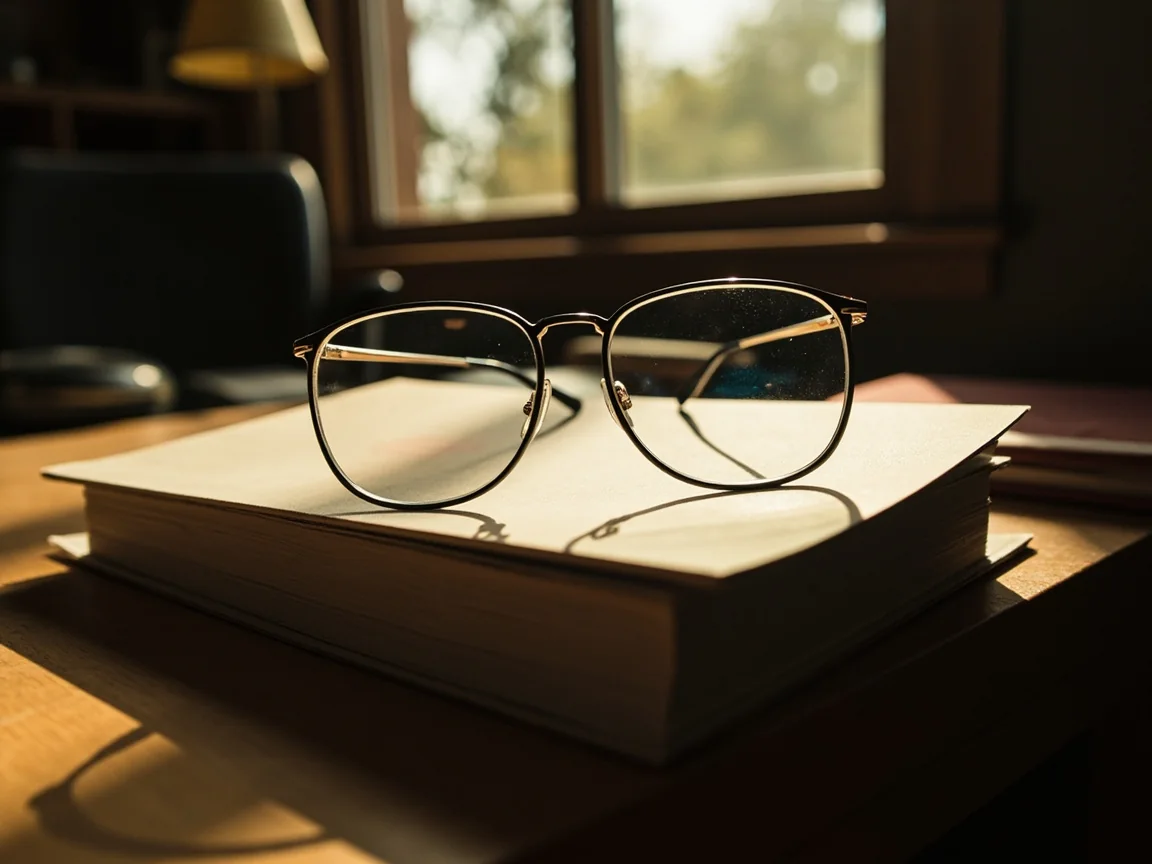 Glasses on a bound volume